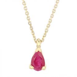 Collier femme solitaire edora or 750/1000 jaune et rubis edoa15420 - plus-de-colliers-femmes - edora - 1
