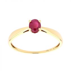 Bague femme solitaire edora or 750/1000 jaune et rubis edoc85123 - solitaires - edora - 0