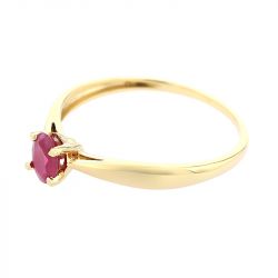 Bague femme solitaire edora or 750/1000 jaune et rubis edoc85123 - solitaires - edora - 1
