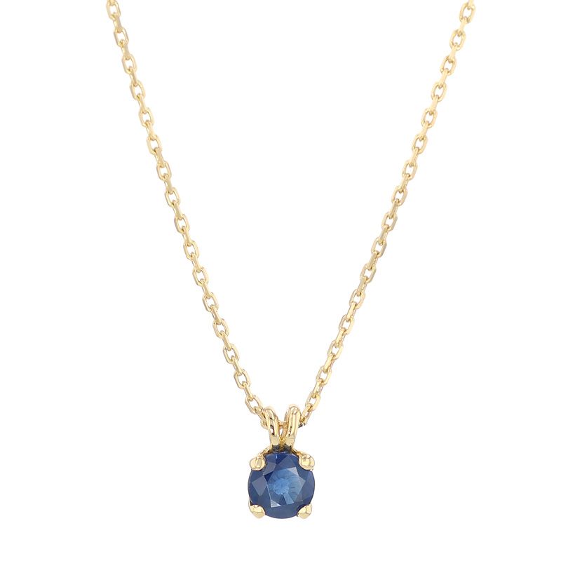 Collier femme solitaire edora or 750/1000 jaune et saphir edoa15020 - plus-de-colliers-femmes - edora