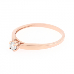 Bague solitaire femme edora or 375/1000 rose diamant - solitaires - edora - 1