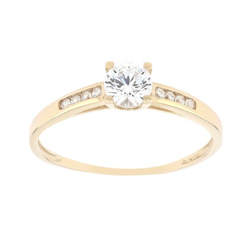 Bague Femme EDORA OR 375/1000 Oxyde de Zirconium
