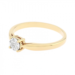 Bague solitaire femme edora or 375/1000 jaune diamant - solitaires - edora - 1