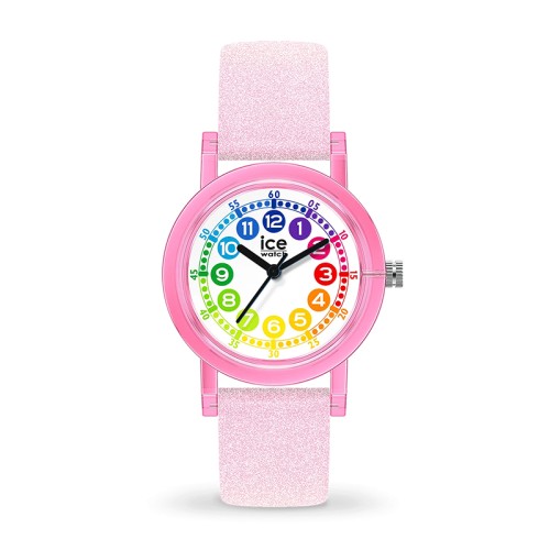Montre Enfant S ICE WATCH LEARNING PINK GLITTER Silicone Rose Pailleté
