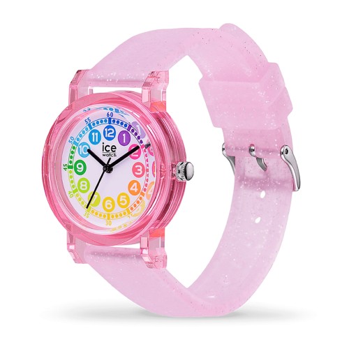 Montre Enfant S ICE WATCH LEARNING PINK GLITTER Silicone Rose Pailleté