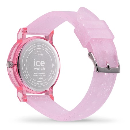 Montre enfant s ice watch learning pink glitter silicone rose pailleté – junior