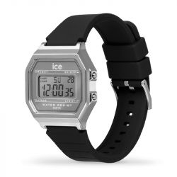 Montre digitale femme s ice watch digit retro metal silver silicone noir - digitales - edora - 1