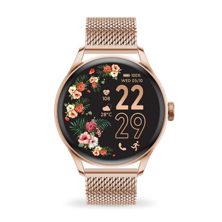 Montre connectée femme s ice watch smart two 1.20 rose-gold nude acier inoxydable doré rose 023394 – corbeille