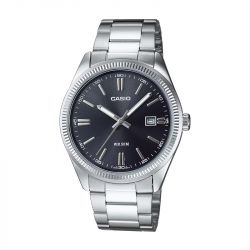 Montre homme casio classic noir acier argenté - analogiques - edora - 0