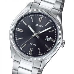 Montre homme casio classic noir acier argenté - analogiques - edora - 1
