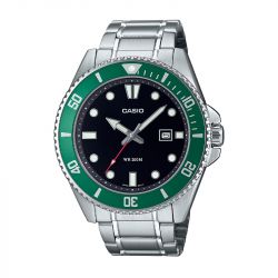 Montre homme casio timeless "standard" noir acier argenté - accueil - edora - 0