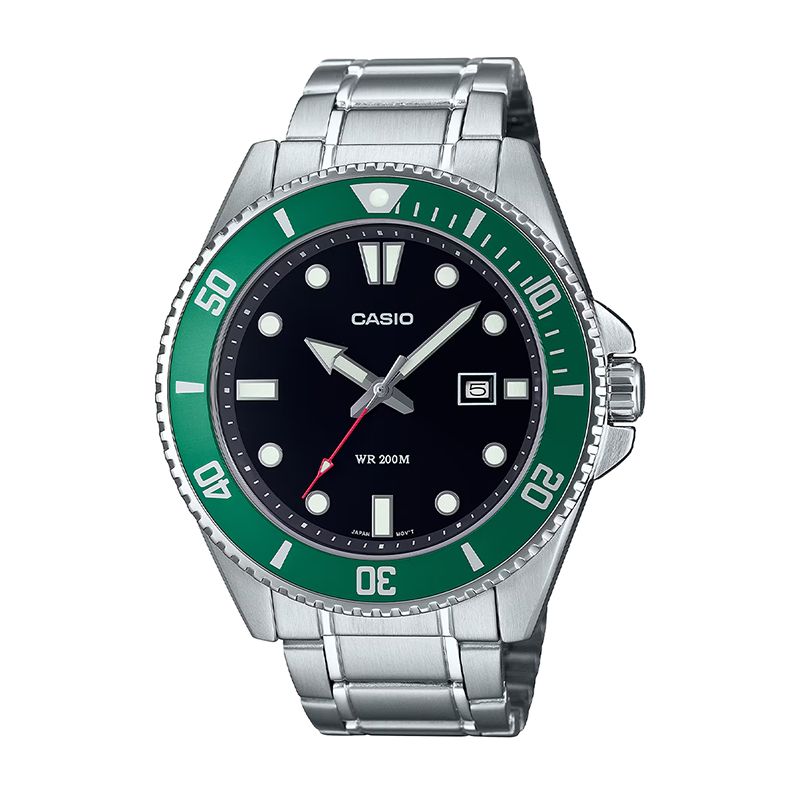 Montre homme casio timeless "standard" noir acier argenté - accueil - edora