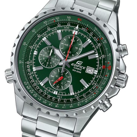 Montre Chronographe Homme CASIO EDIFICE CHRONO VERT Acier Argenté