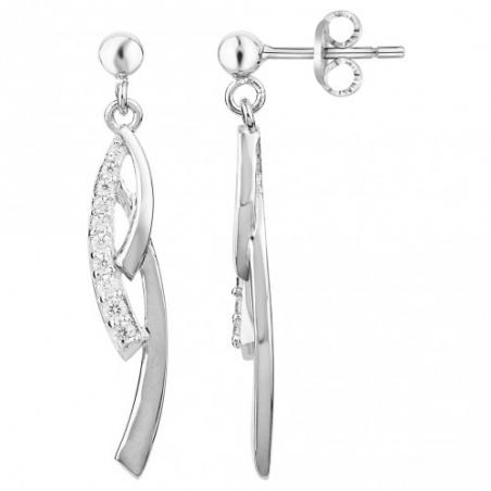 Boucles d’oreilles pendantes argent, or, perles & or blanc femme - pendantes - edora