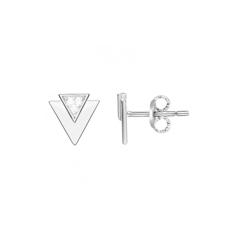 Boucles d'oreilles femme puces triangles edora argent 925/1000 et oxydes edo70400354 - puces - edora