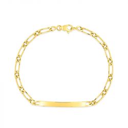 Bracelet femme gourmette edora or 375/1000 jaune maille alternée edo9k524.3id-19 - accueil - edora - 0