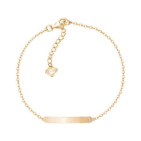 Bracelet femme gourmette la garçonne so addict plaqué or et diamant 26300024 – gourmettes