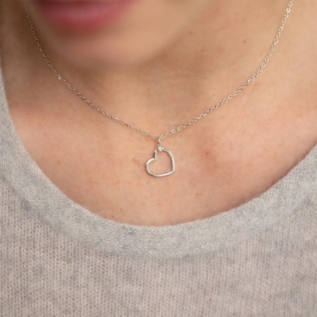 Collier femme coeur la garçonne ma déclaration argent 925/1000 et diamant 20700019 – accueil