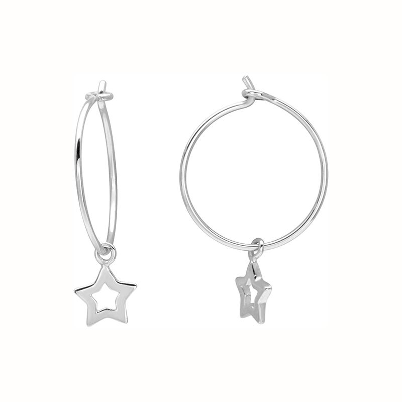 Boucles d'oreilles femme créoles edora argent Étoiles edo335695 - creoles - edora