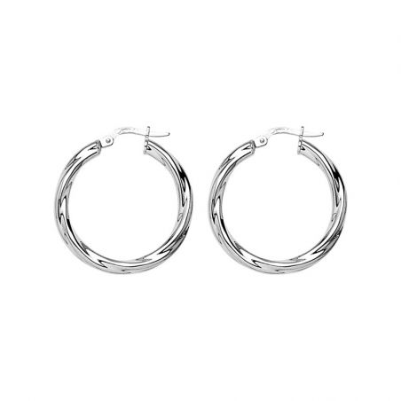 Creoles femme: créoles argent, or 18 carats & créoles or blanc (3) - creoles - edora - 1