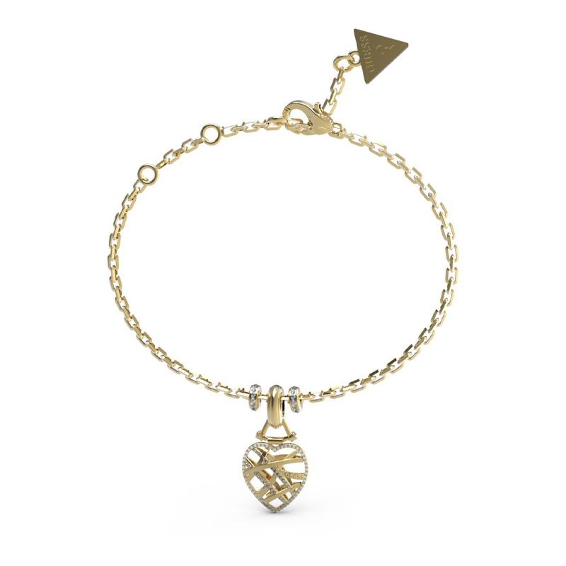 Bracelet femme guess heart cage acier doré et oxydes jubb03100jwygs - bracelets-femme - edora