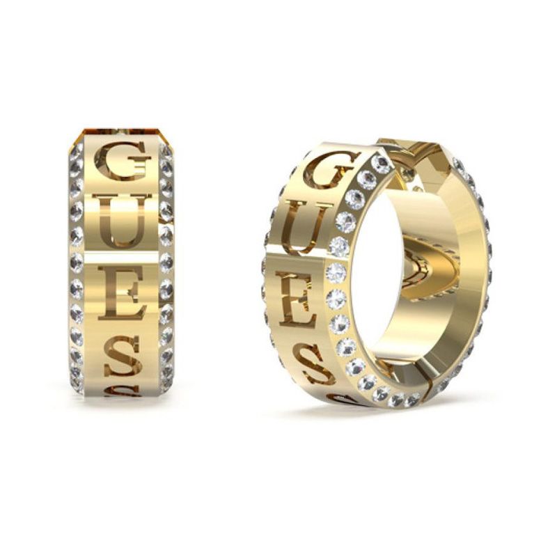 Boucles d'oreilles femme créoles just guess bijoux acier doré et strass jube03112jwyg - boucles-d-oreilles-femme - edora