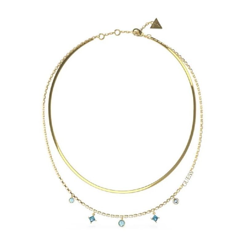 Collier femme guess bijoux perfect liaison acier doré et strass jubn03067jwygaq - colliers-femme - edora