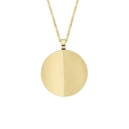 Collier femme fossil harlow linear texture acier doré jf04534710 – colliers femme