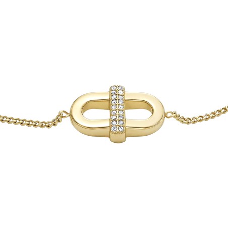 Bracelet femme fossil heritage d-link acier doré et brillants jf04584710 – bracelets femme