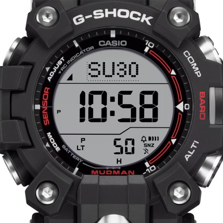 Montre homme digitale casio master of g mudman silicone noir gw-9500-1er – montres homme
