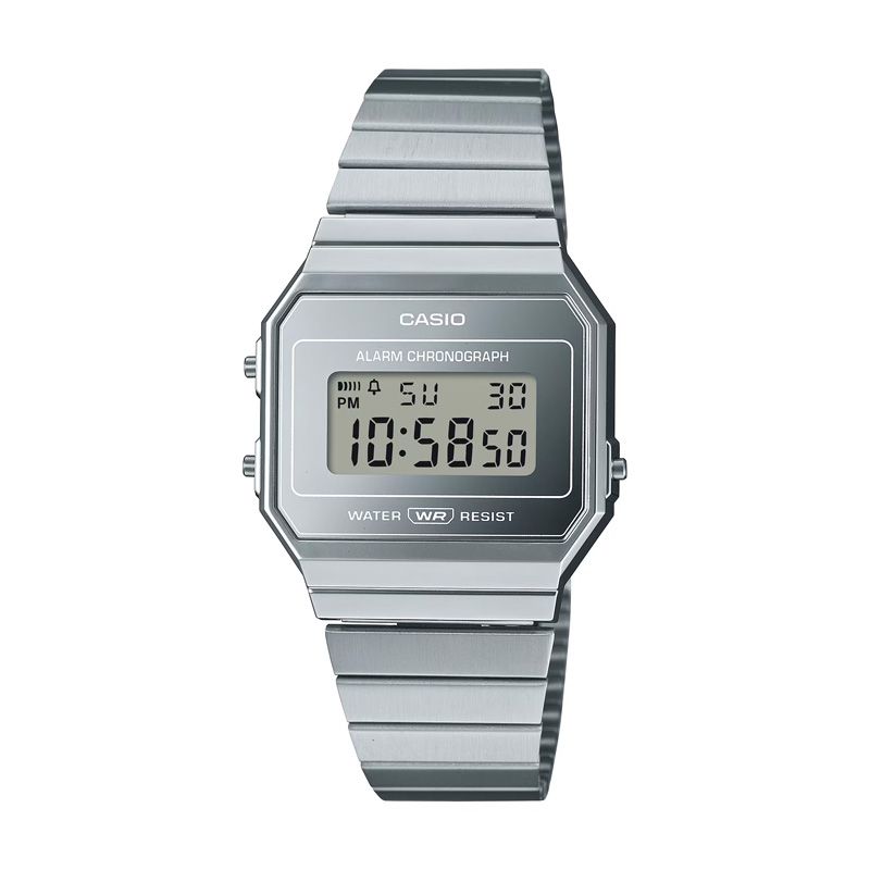Montre mixte casio digiale iconic acier argenté a700wev-7aef - montres-homme - edora