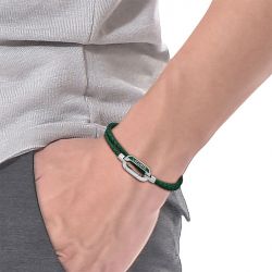 Bracelet homme acoste starboard cuir vert 2040111 - bracelet-cuir-homme - edora - 1