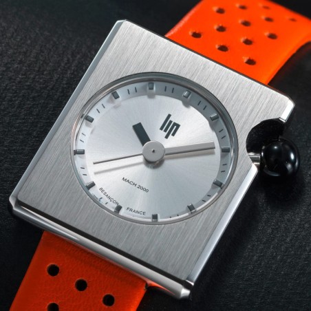 Montre femme lip 2000 mini square cuir orange 671192 – montres françaises