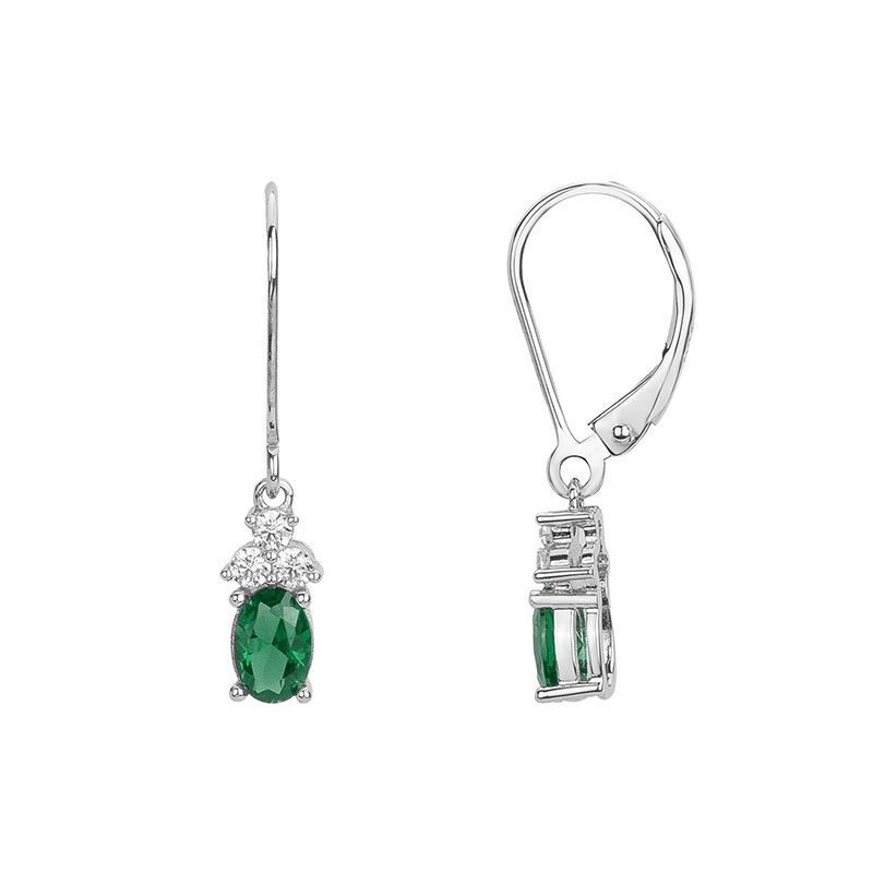 Boucles d'oreilles femme pendantes edora argent 925/1000 et spinelles vertes edo70400528 - pendantes - edora