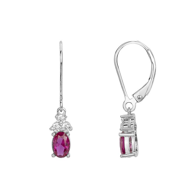 Boucles d'oreilles femme pendantes edora argent 925/1000 et spinelles rouges edo70400527 - pendantes - edora