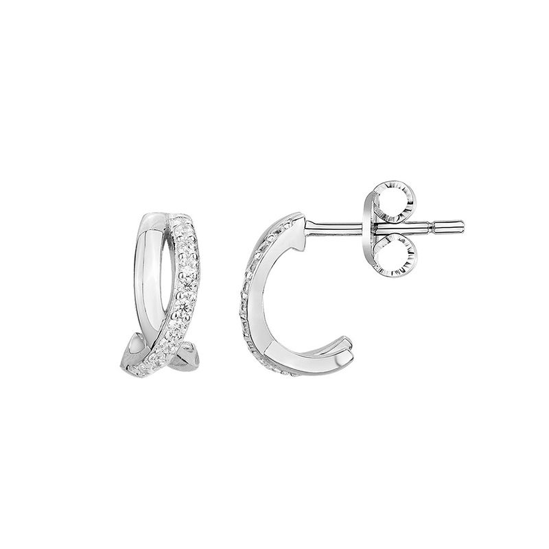 Boucles d'oreilles femme demi créoles edora argent 925/1000 et oxydes edo70400478 - creoles - edora