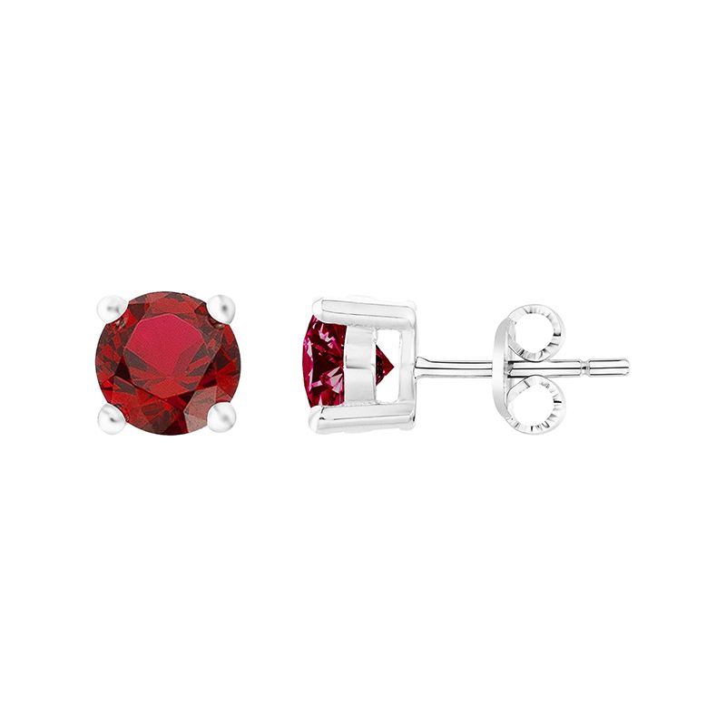 Boucles d'oreilles femme puces edora argent 925/1000 et spinelles rouges edo70400451 - puces - edora