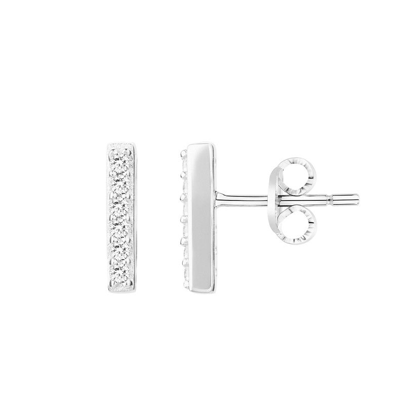 Boucles d'oreilles femme puces edora argent 925/1000 et oxydes edo70400319 - puces - edora