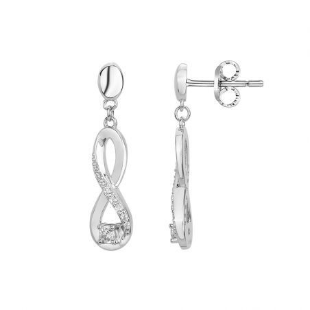Boucles d’oreilles pendantes argent, or, perles & or blanc femme - pendantes - edora