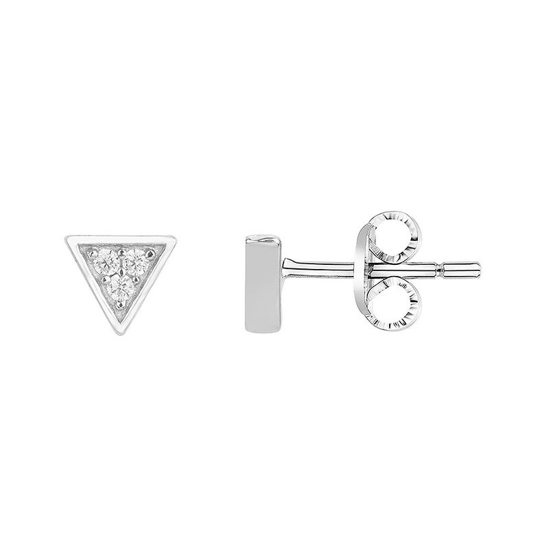 Boucles d'oreilles femme pucestriangles edora argent 925/1000 et oxydes edo70400554 - puces - edora