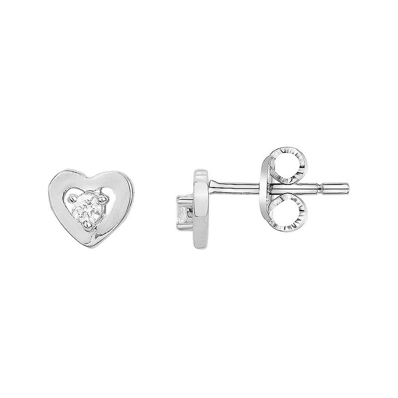 Boucles d'oreilles femme puces coeurs edora argent 925/1000 et oxydes edo70400555  - puces - edora