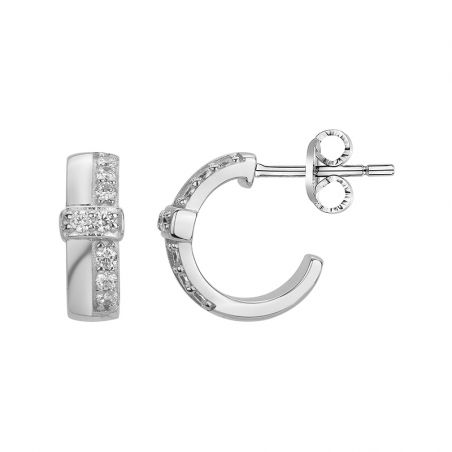 Creoles femme: créoles argent, or 18 carats & créoles or blanc (2) - creoles - edora