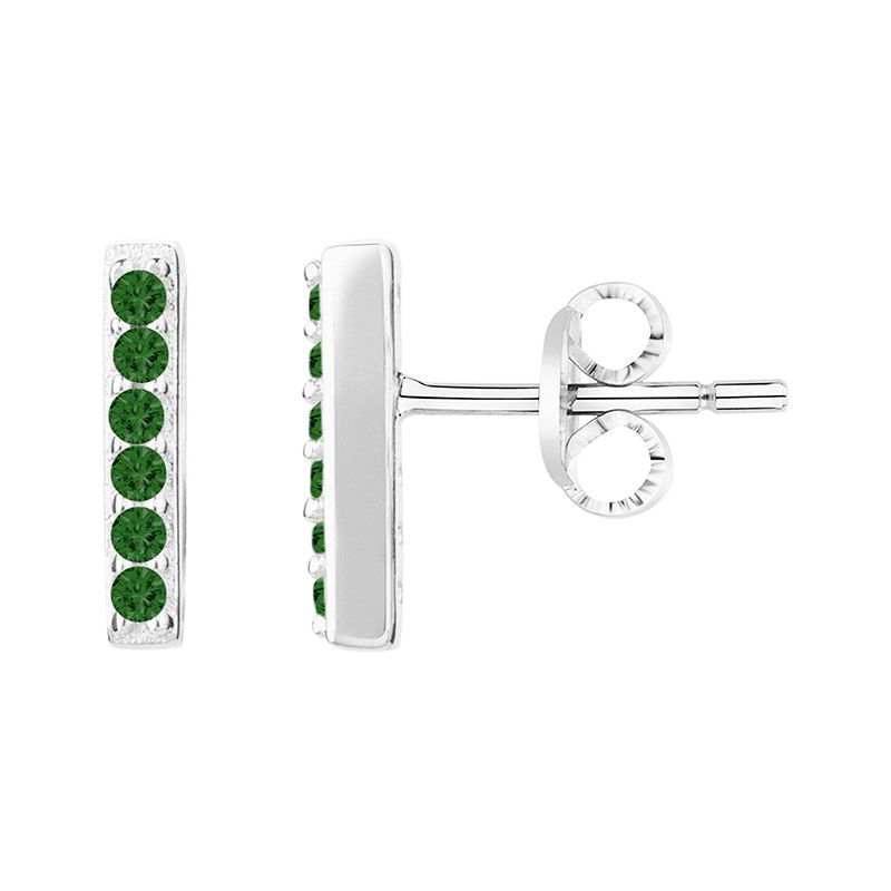 Boucles d'oreilles femme puces edora argent 925/1000 et spinelles vertes edo70400618 - puces - edora
