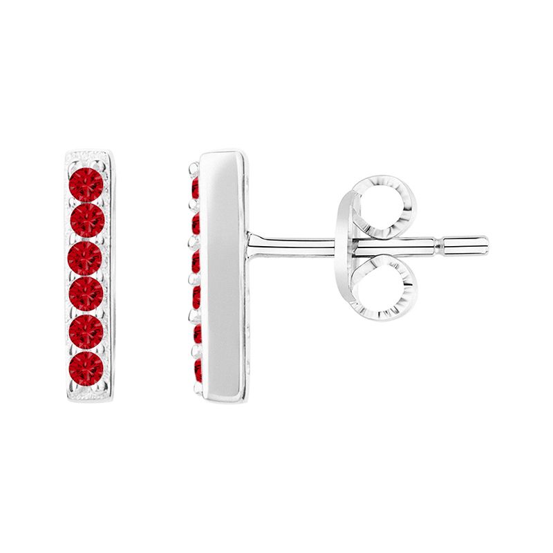 Boucles d'oreilles femmes puces edora argent 925/1000 et spinelles rouges edo70400619  - puces - edora