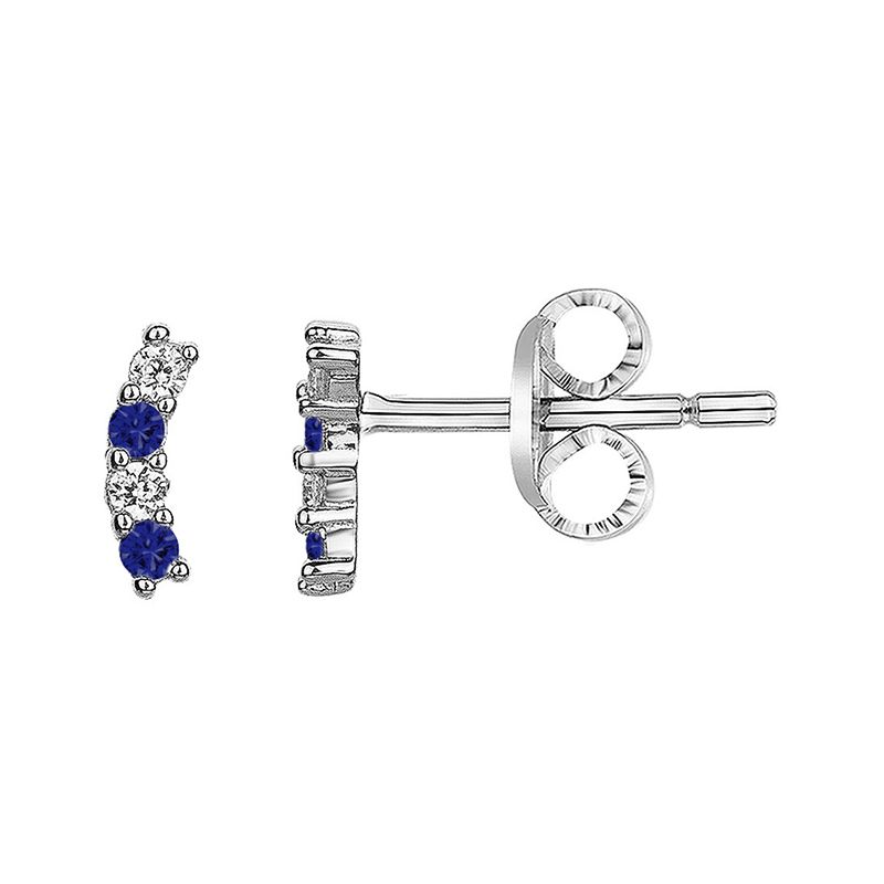 Boucles d'oreilles femme puces edora argent 925/1000 et spinelles bleues edo70400621 - puces - edora