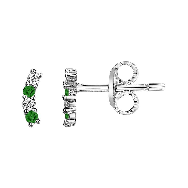 Boucles d'oreilles femme puces edora argent 925/1000 et spinelles vertes edo70400622 - puces - edora