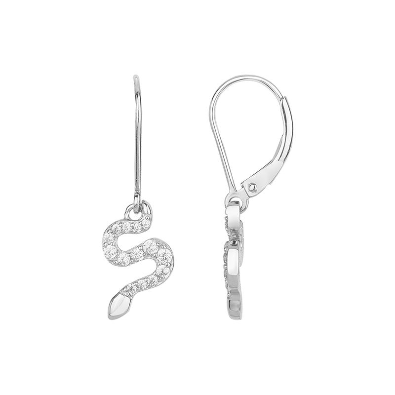 Boucles d'oreilles femme pendantes serpents edora argent 925/1000 et oxydes edo70400648  - pendantes - edora
