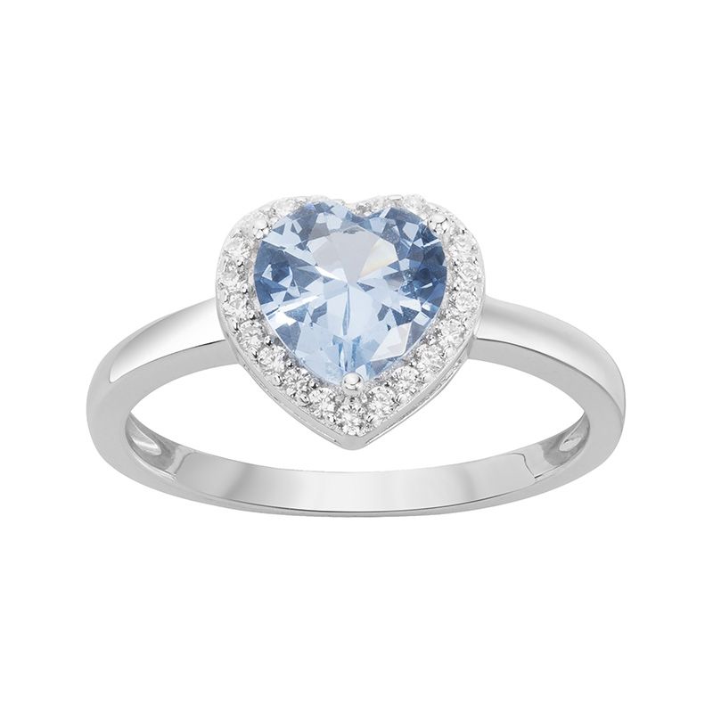 Bague femme coeur edora argent 925/1000 et spinelle bleue edo70100509 - bagues-femmes - edora