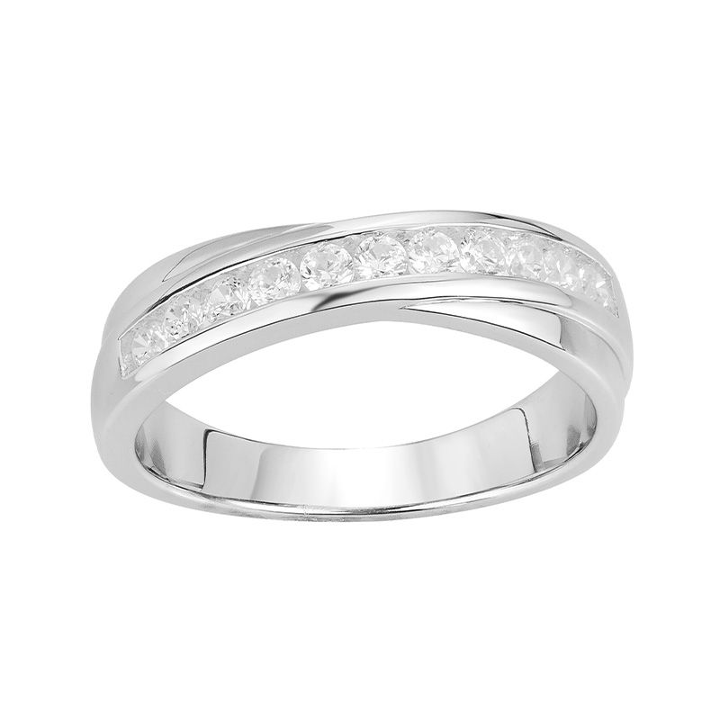 Bague femme entrelacée edora argent 925/1000 et oxydes edo70100578 - bagues-femmes - edora