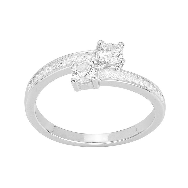 Bague femme toi et moi edora argent 925/1000 et oxydes edo70100792 - bagues-femmes - edora